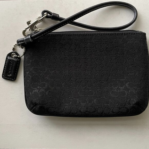 Coach wristlet --black fabric with logo and coach tag - Picture 3 of 5